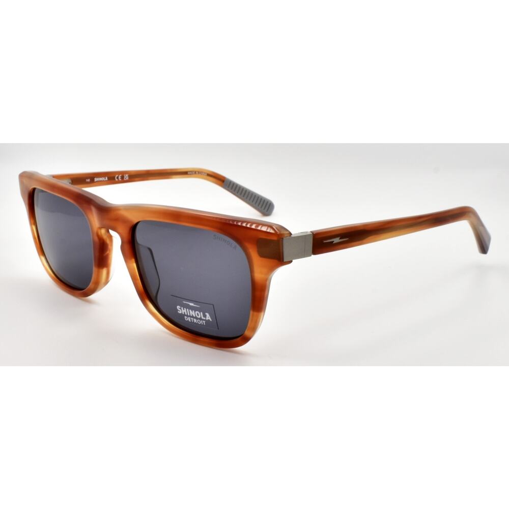 Shinola by Flexon SH1502S 245 Men's Sunglasses 52-20-145 Amber Horn / Gray